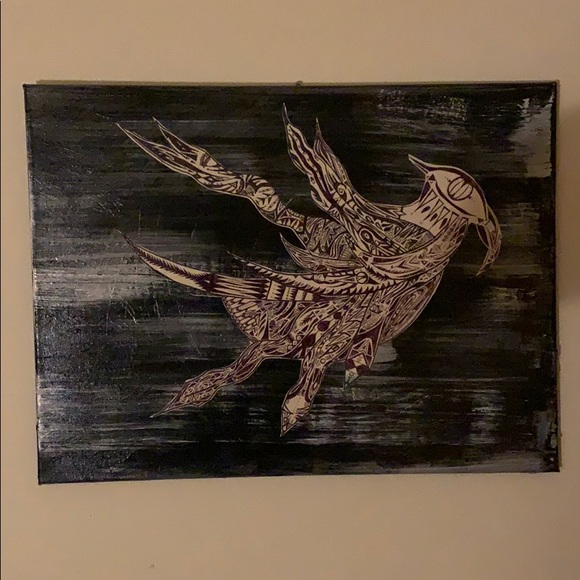 Handmade native bird painting (copy onto canvas) - Picture 2 of 2
